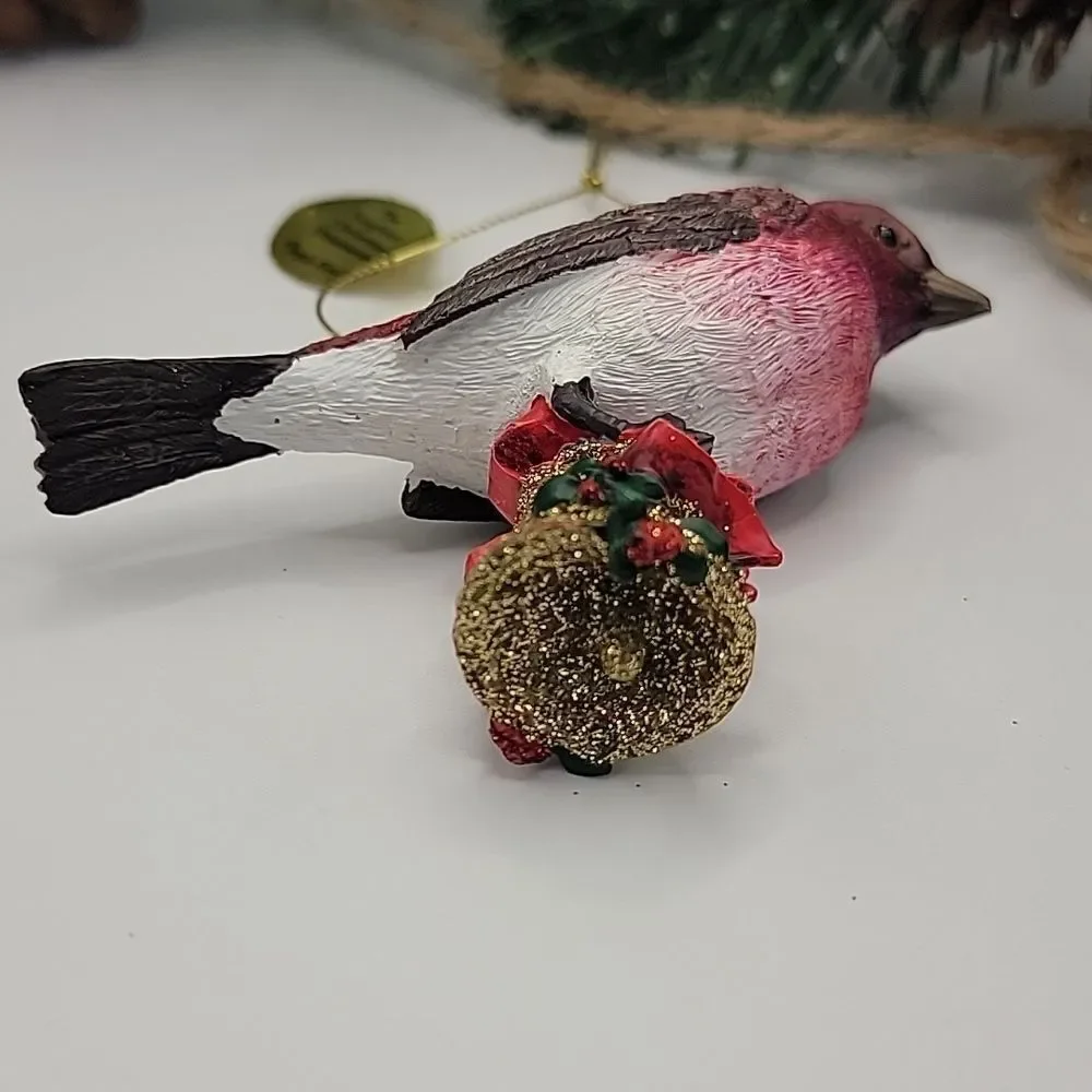 Danbury Mint Christmas Songbird Ornament Purple Finch Retired
